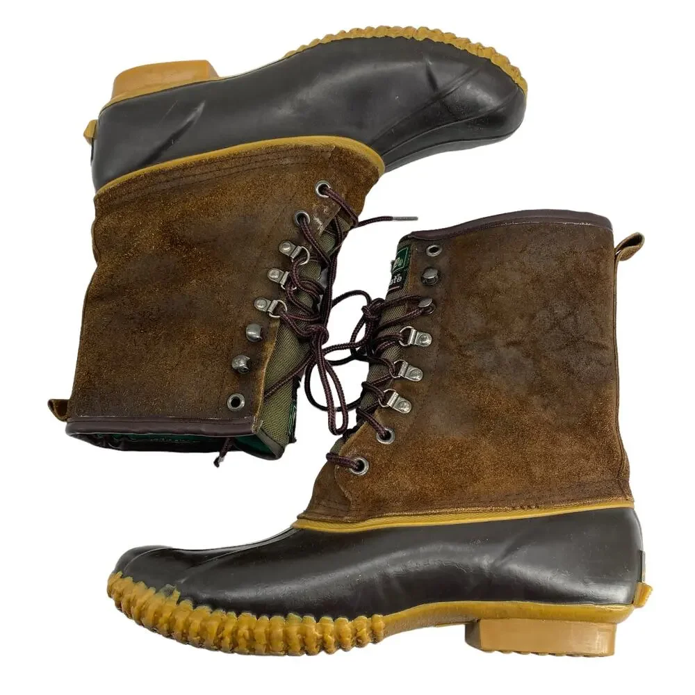 Men's Sz 10 COLEMAN Steel Shank Lace Up Duck Boots Thinsulate K998BR